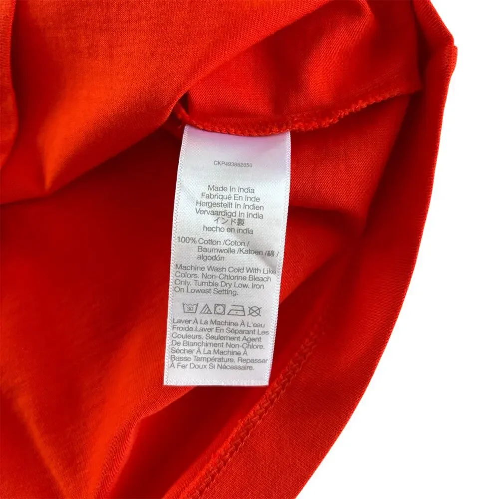 Madewell Puff Sleeve Cotton Crewneck Tee Shirt Bright Flame Women’s Size XXS NWT